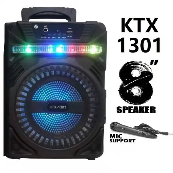 [KTX-1301] Безжичен преносим Bluetooth високоговорител със светодиодна светлина с микрофон 1