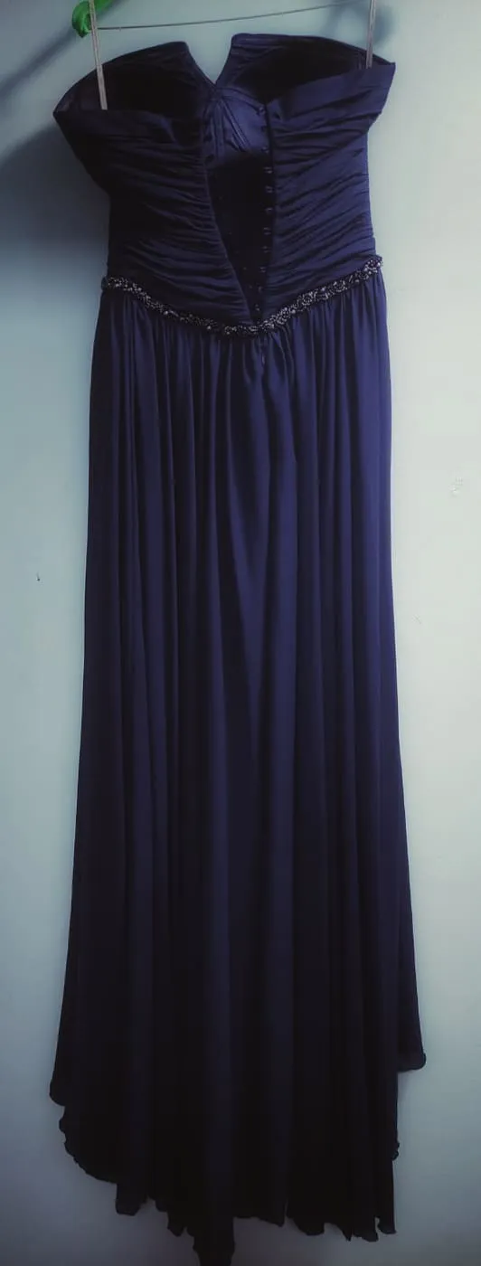 Официална дълга рокля в тъмно синьо 2