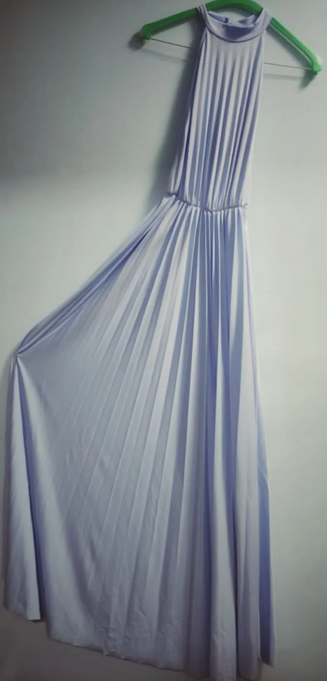Синя дълга рокля солей 2