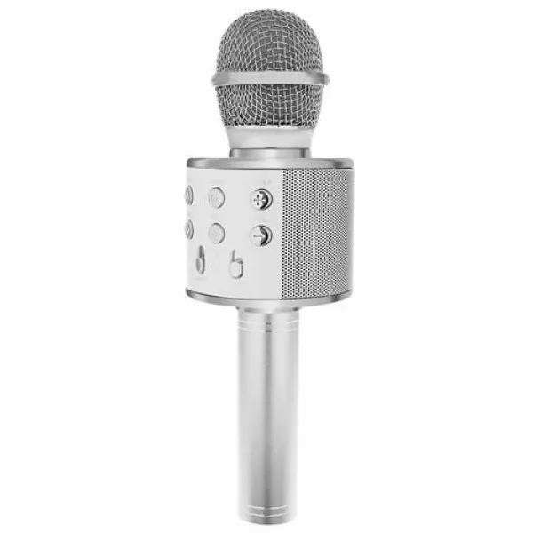 	Караоке микрофон със сребрист високоговорител 3