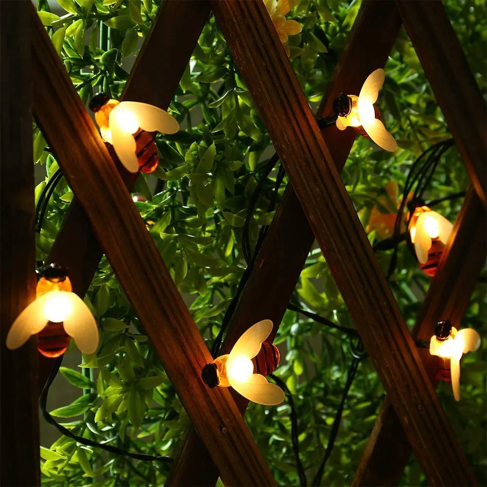 декоративни лампички за градина със соларен панел пчели 6