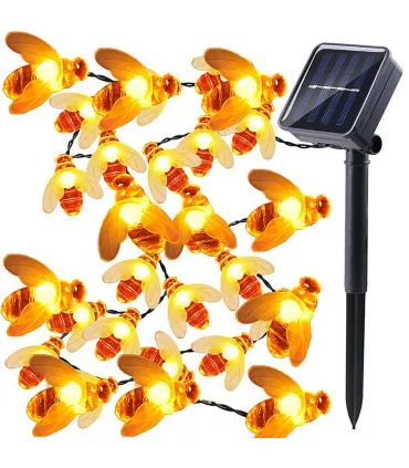 декоративни лампички за градина със соларен панел пчели 10