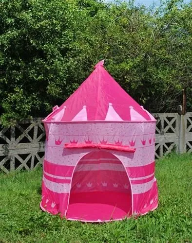 Детска палатка замък - розова и синя 135х105 см 10