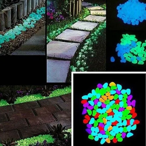 СВЕТЕЩИ камъни за градина - Цветни 100 броя 3