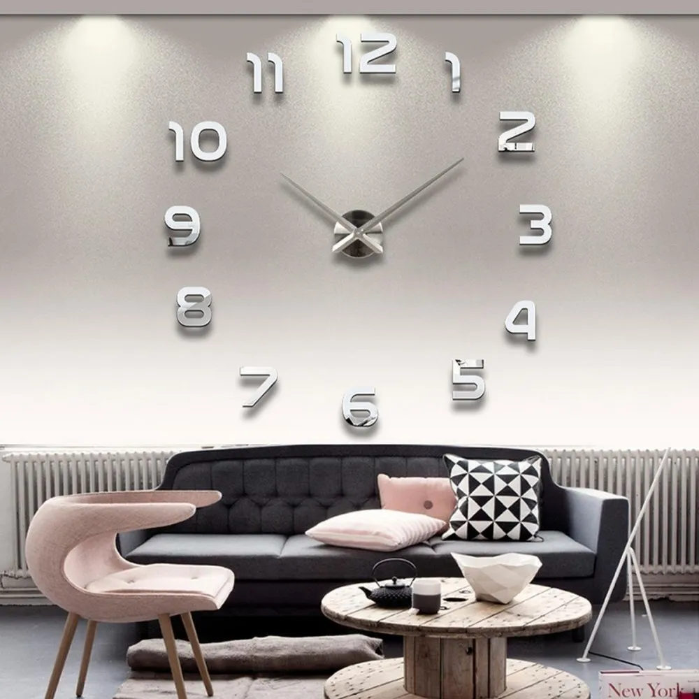 3D стенен часовник със залепващи арабски цифри 1