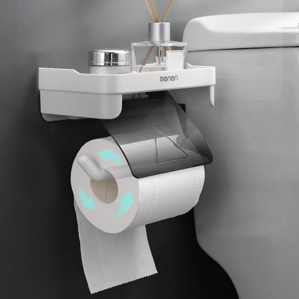 Поставка за тоалетна хартия с рафт за телефон 1