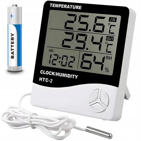 Термометър за вътрешна и външна температура HTC-2 1