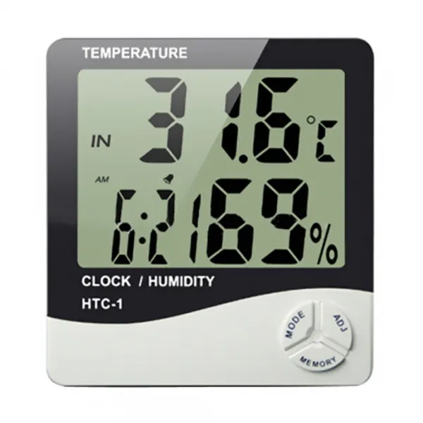 HTC-1 Стаен термометър вътрешна  температура, Влагомер, Часовник 1