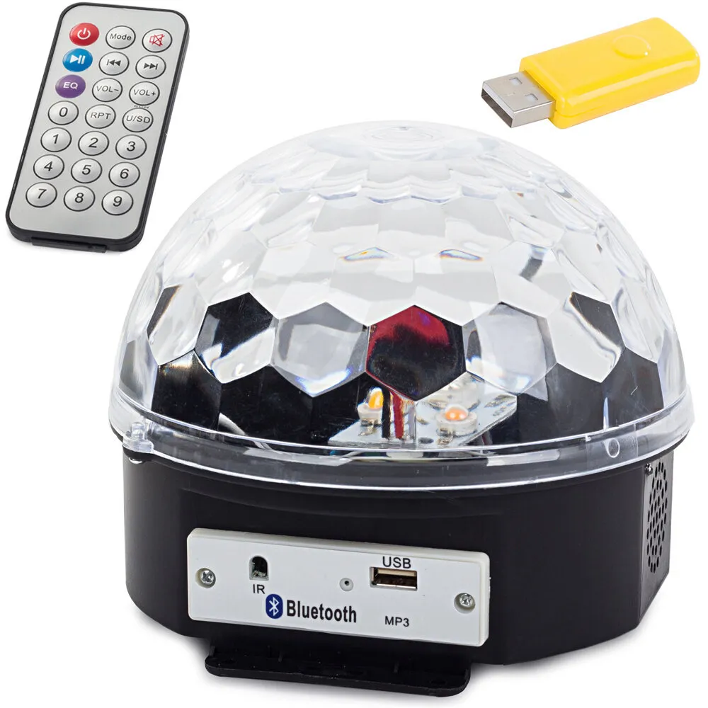 LED диско топка mp3 usb bluetooth проектор 1