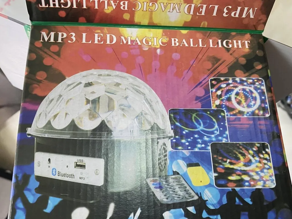 LED диско топка mp3 usb bluetooth проектор 4