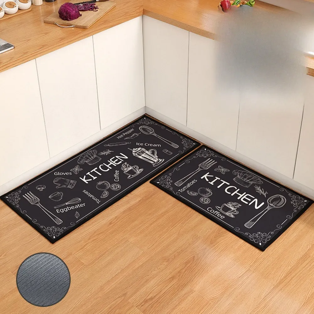 Комплект килимче за кухня черно- 40*60 и 40*120 1