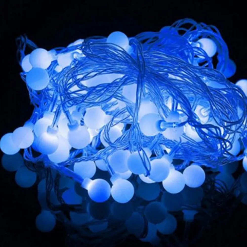 Коледни лампички топки бели, сини, многоцветни 3