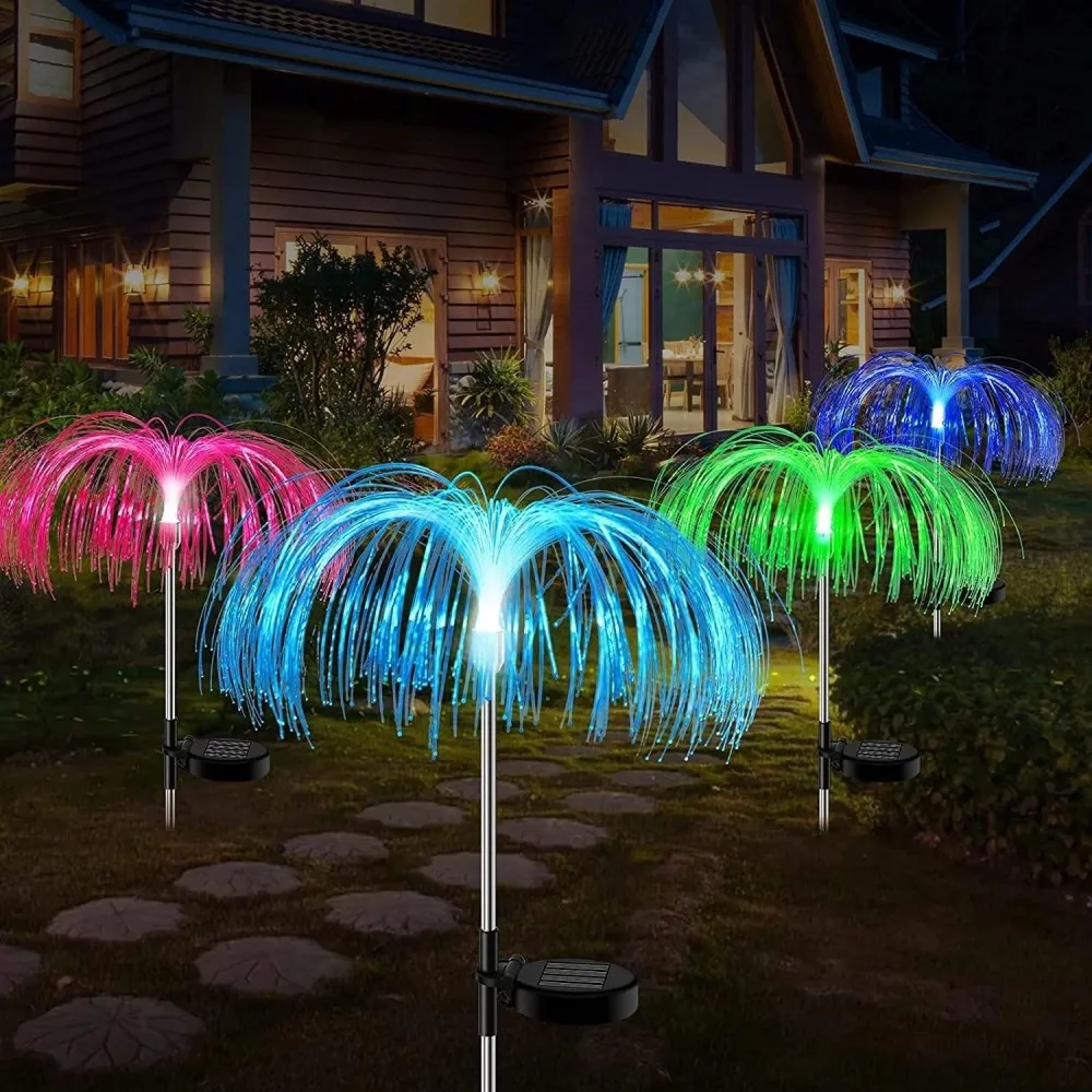  Градинска соларна LED лампа Медуза - светеща в 7 цвята 2