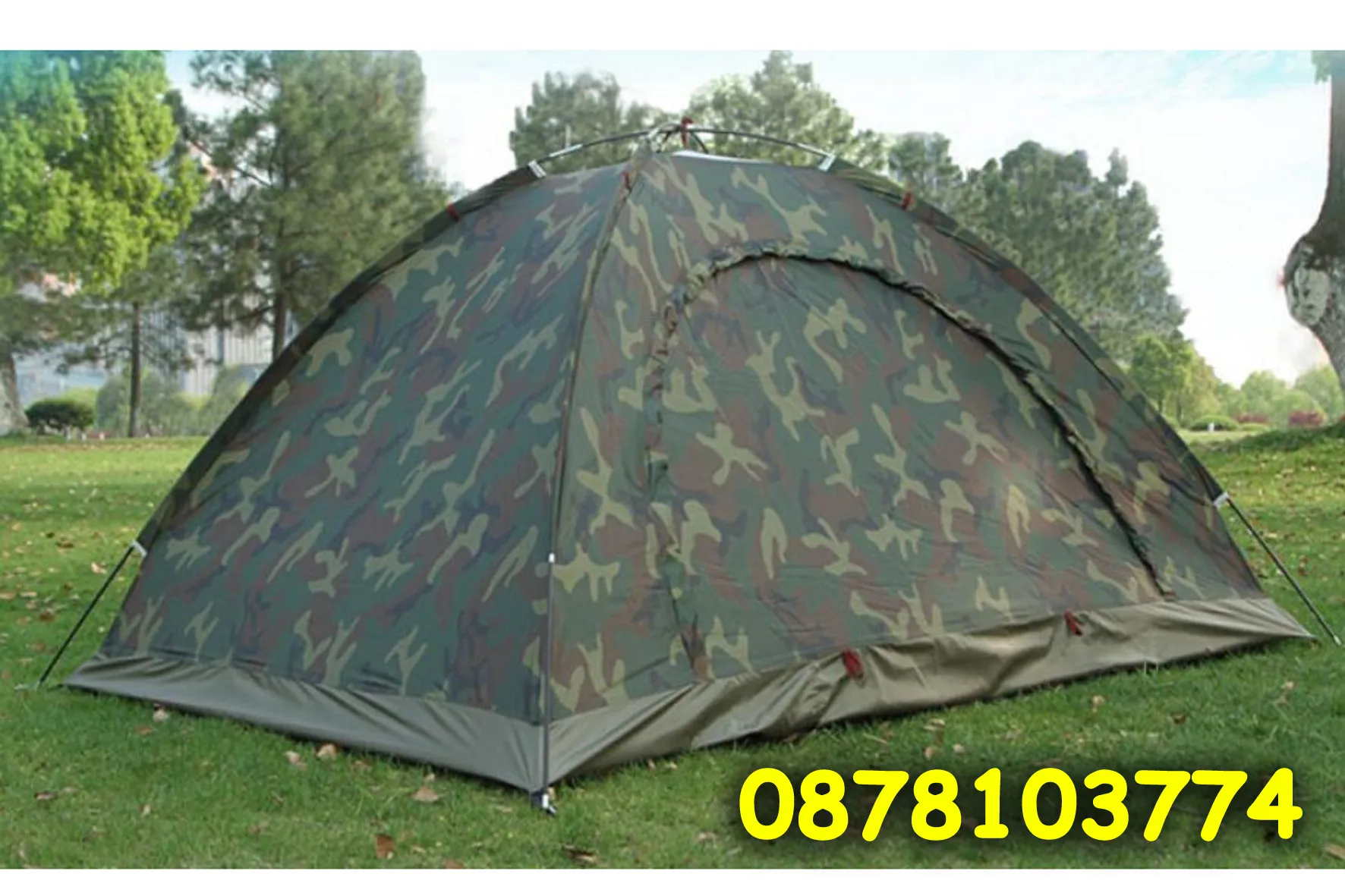 Четириместна палатка за къмпинг - 200x200x135cm 1