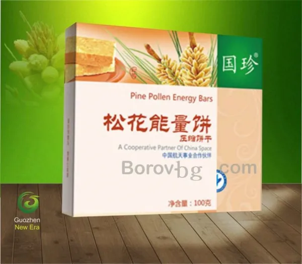  Енергийно барче с боров прашец GUOZHEN Pine Pollen Energy Bars Опаковка: 2 х 50гр  Незаменим помощник при динамичен начин на живот.