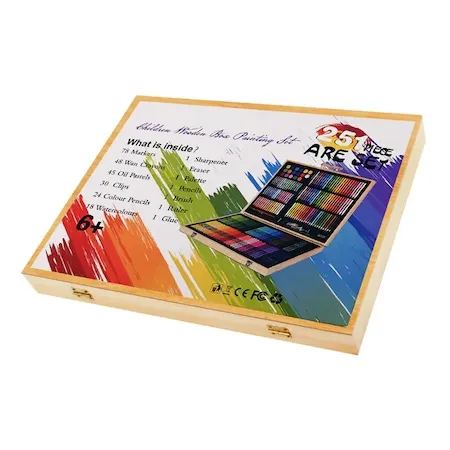 Комплект за рисуване и оцветяване в дървен куфар /251 елемента/ 2