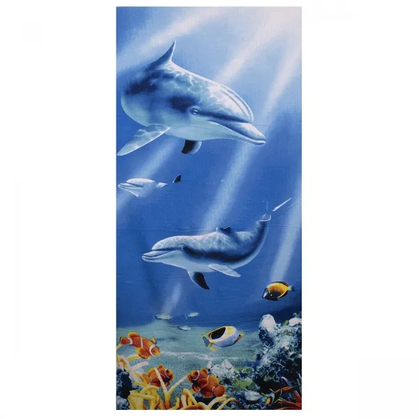 Плажна кърпа модел с делфини 140×70см  1