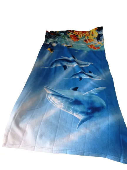 Плажна кърпа модел с делфини 140×70см  2