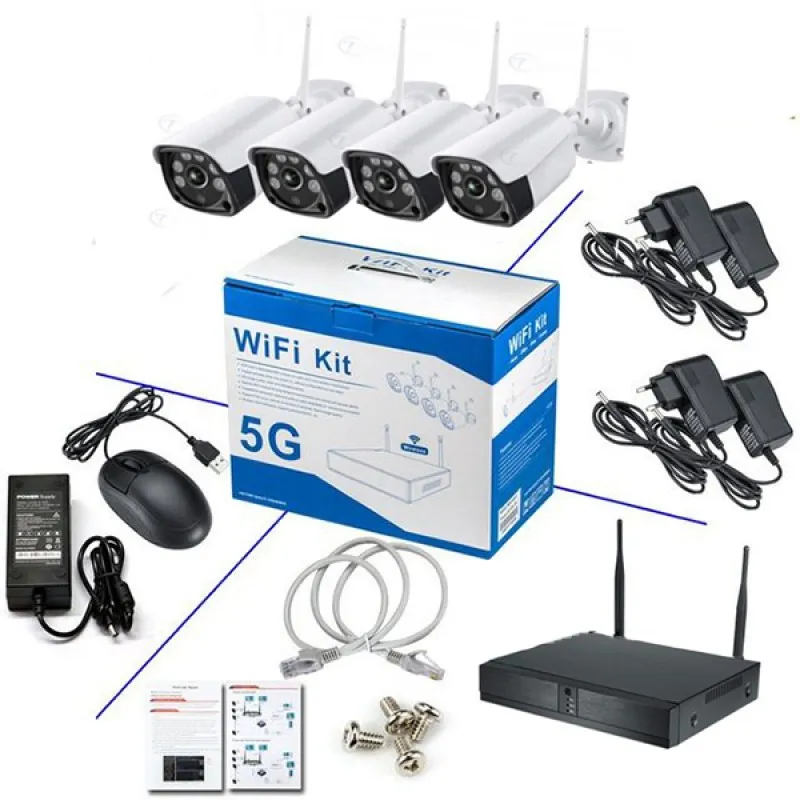5G WiFi Система за Видеонаблюдение с 4 камери и DVR 4