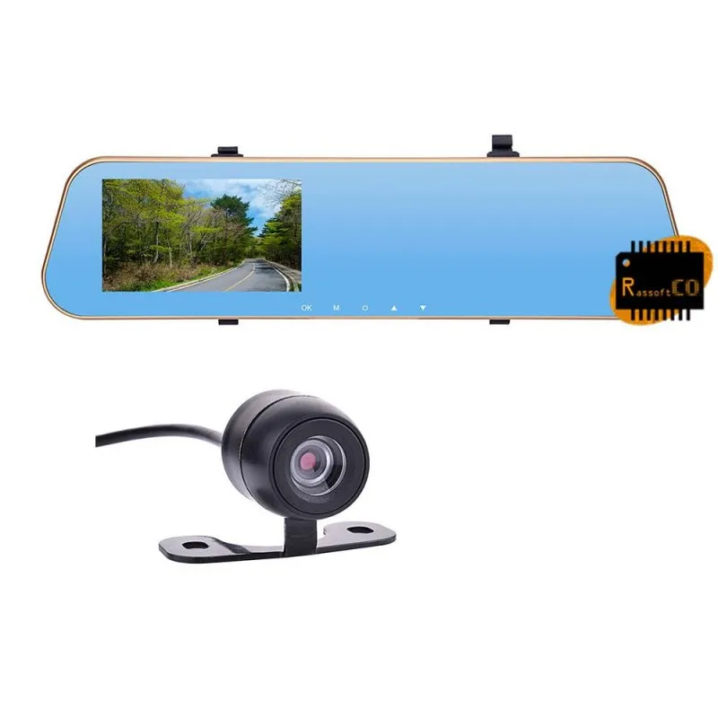 Видеорегистратор, Огледало за автомобил, с предна и задна камера за паркиране 6