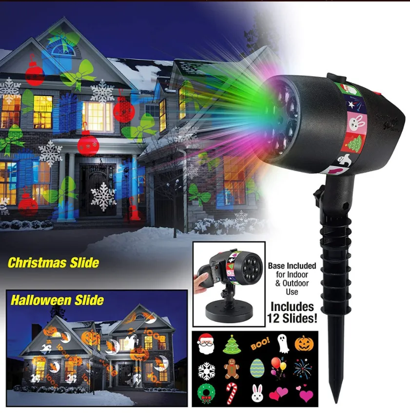 Лазер за коледна окраса/ прожектор с 12 форми Star Shower Slide 1