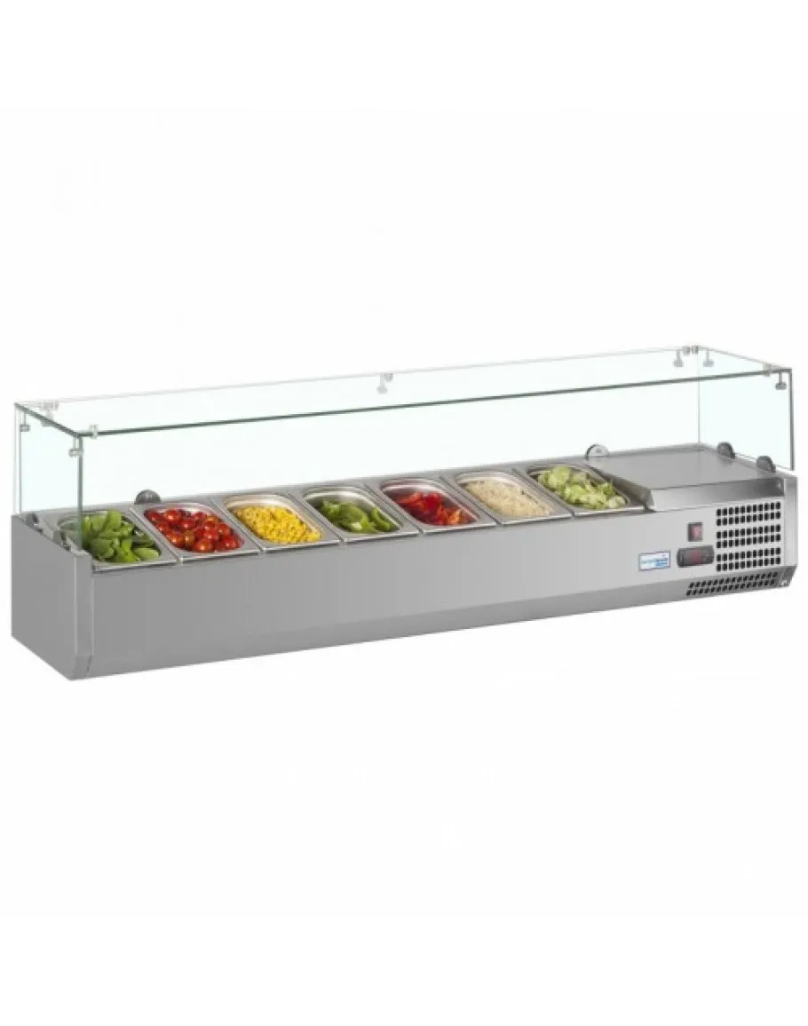 Хладилна витрина 1800х330х435мм - студен салатен бар за 8х1/4 GN 2