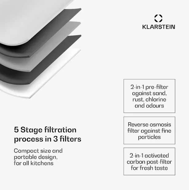 AquaFina 6L, пречиствател на вода, 5-степенна филтрация, обем 6 л, 6 температури на водата, черен 4