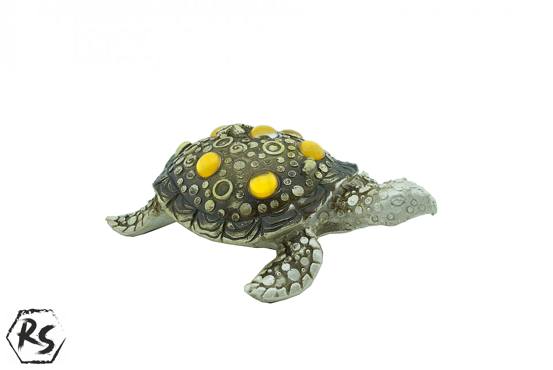 Морска костенурка с оранжеви камъни 15 см 2
