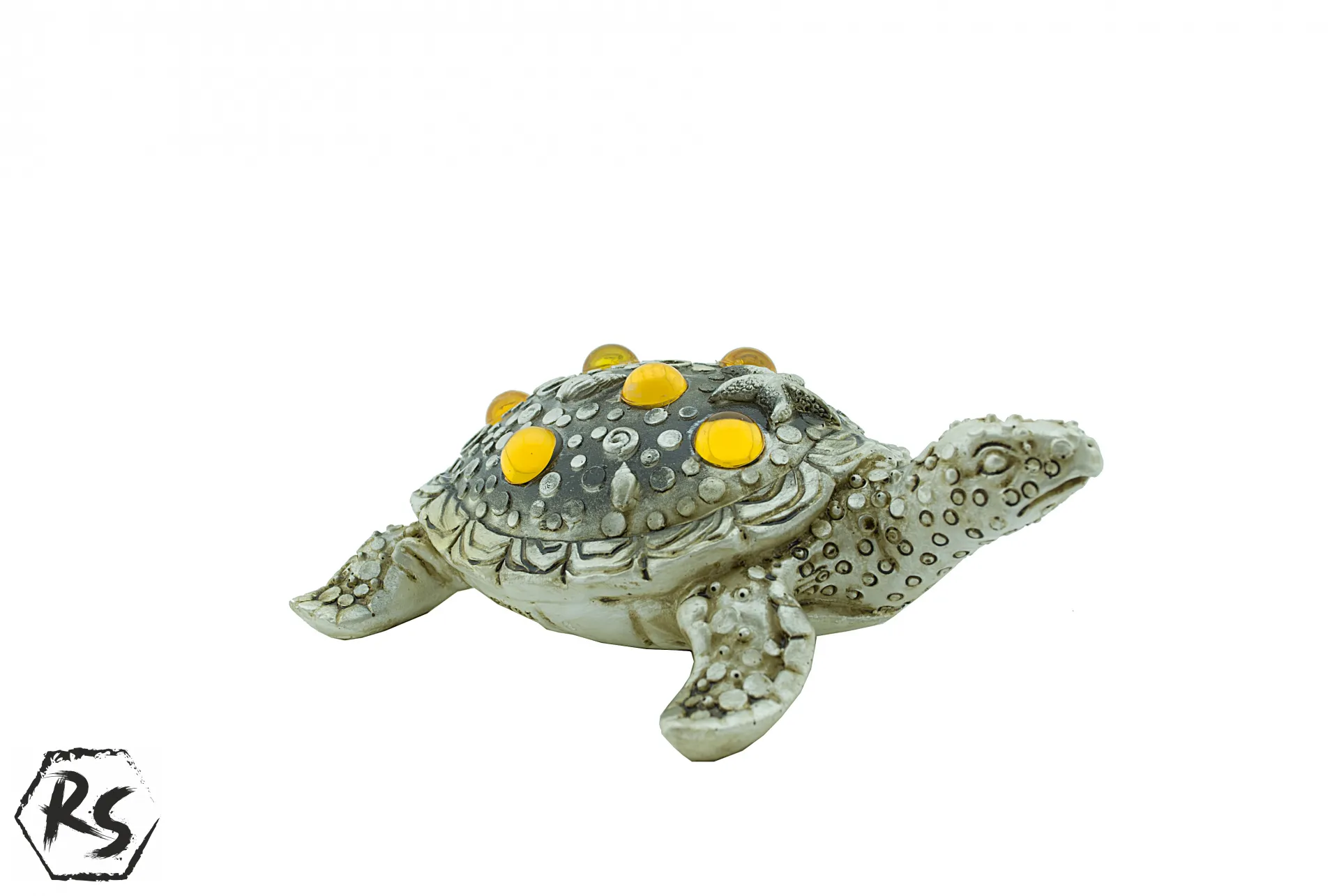 Морска костенурка с оранжеви камъни 16,5 см 2