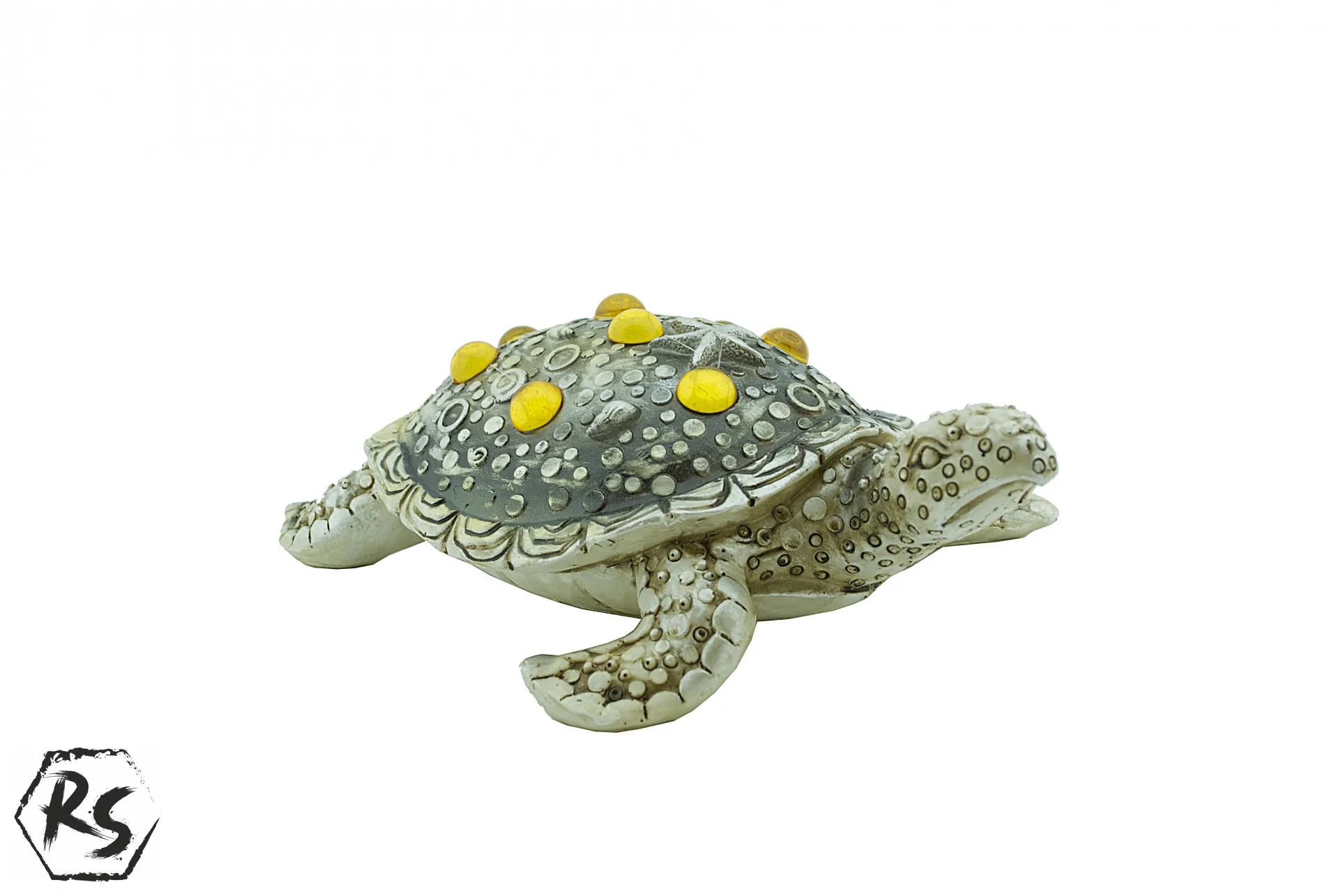 Морска костенурка с оранжеви камъни 21,5 см 2