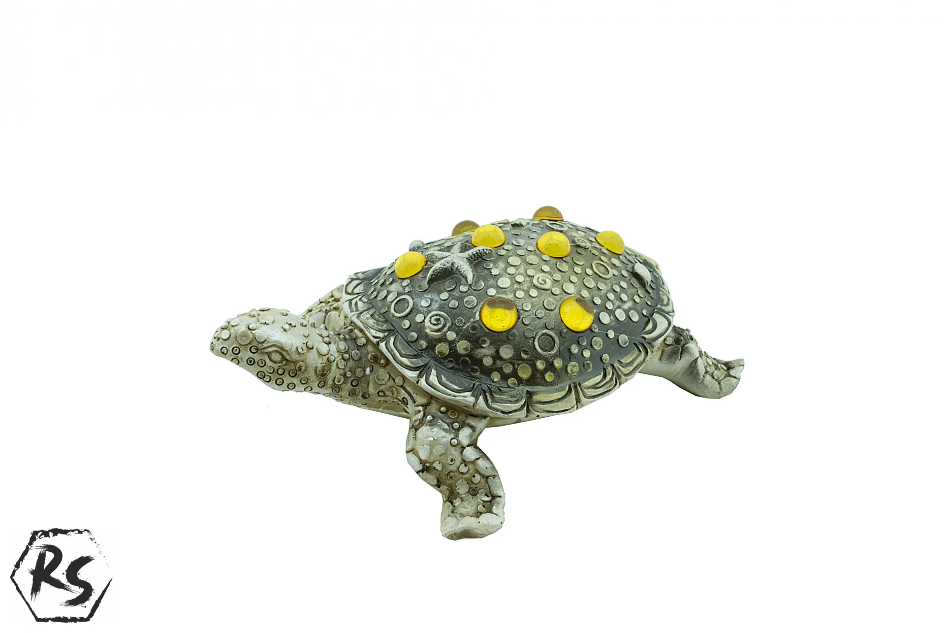 Морска костенурка с оранжеви камъни 21,5 см 3