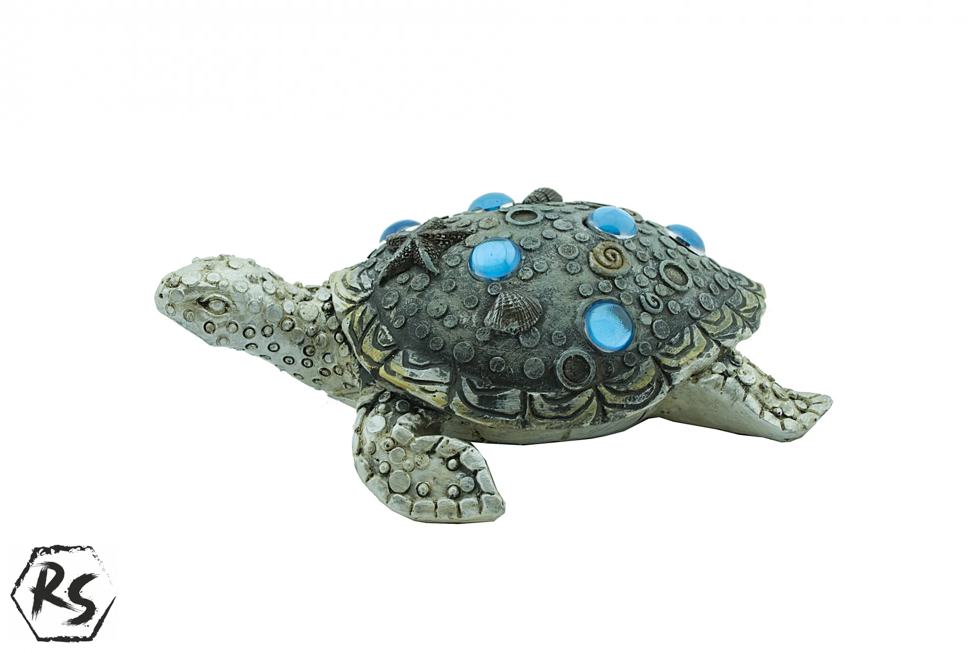 Морска костенурка със сини камъни 16,5 см 1