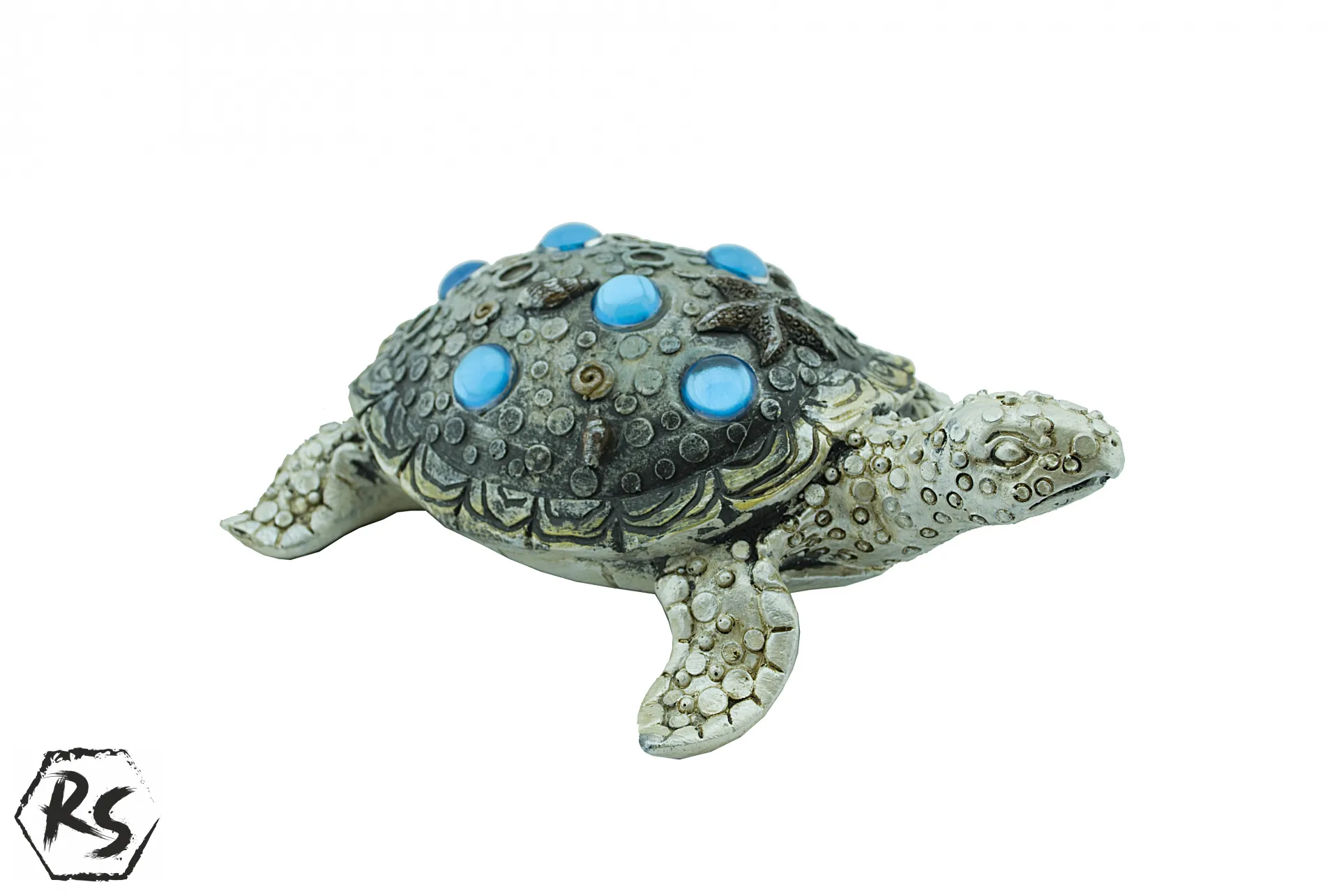 Морска костенурка със сини камъни 16,5 см 2