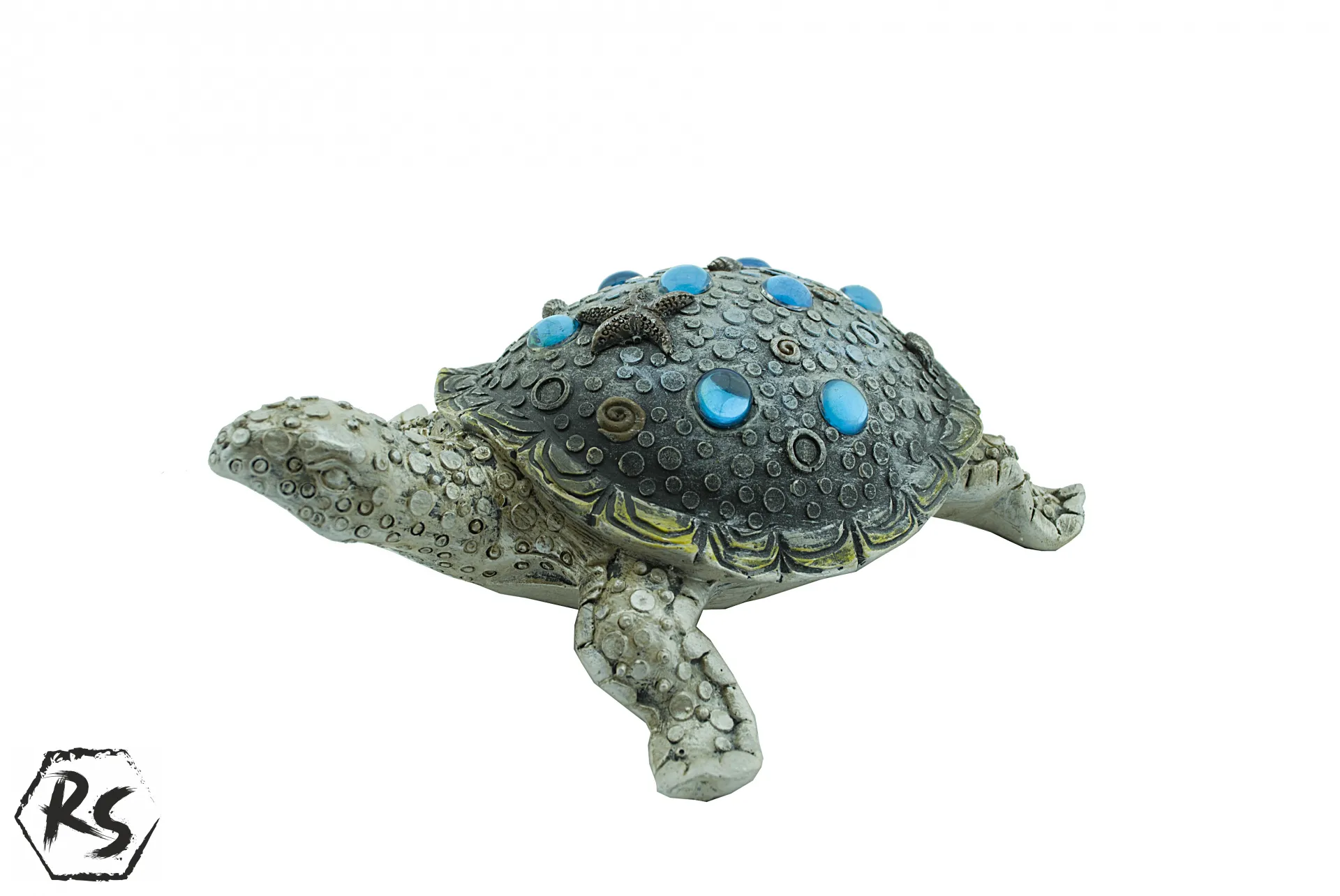 Морска костенурка със сини камъни 21,5 см 1