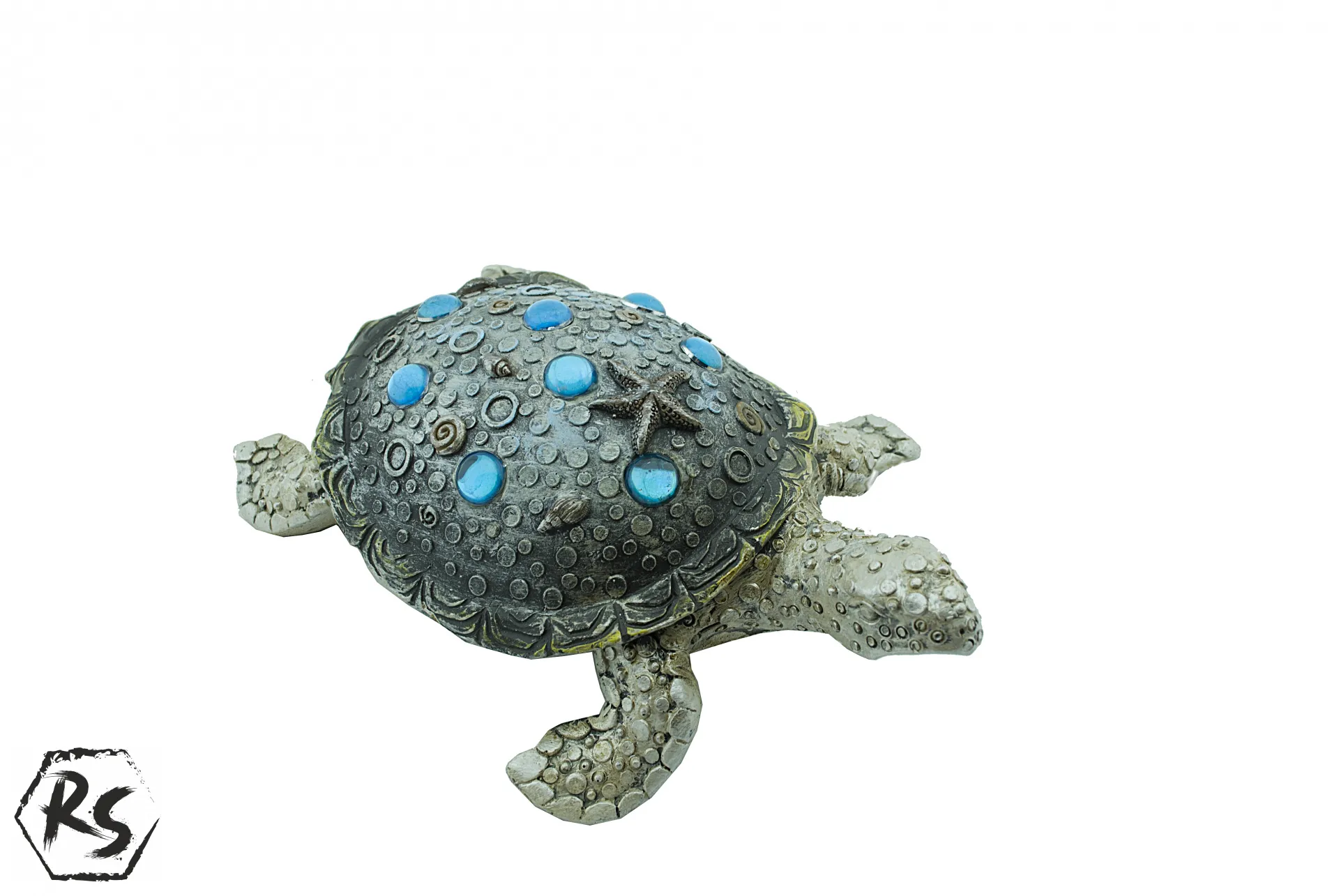 Морска костенурка със сини камъни 21,5 см 3