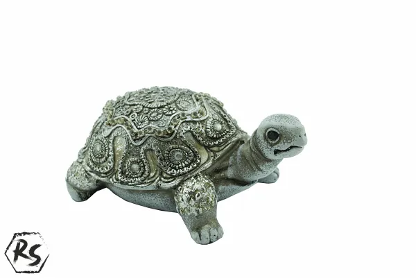Сребърна костенурка от полирезин 17 см 1