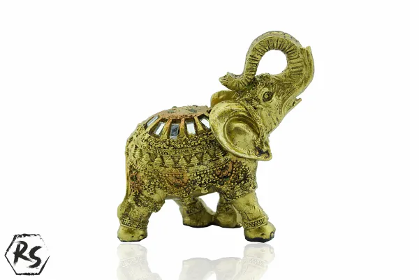 Статуетка златен слон 9 см 1
