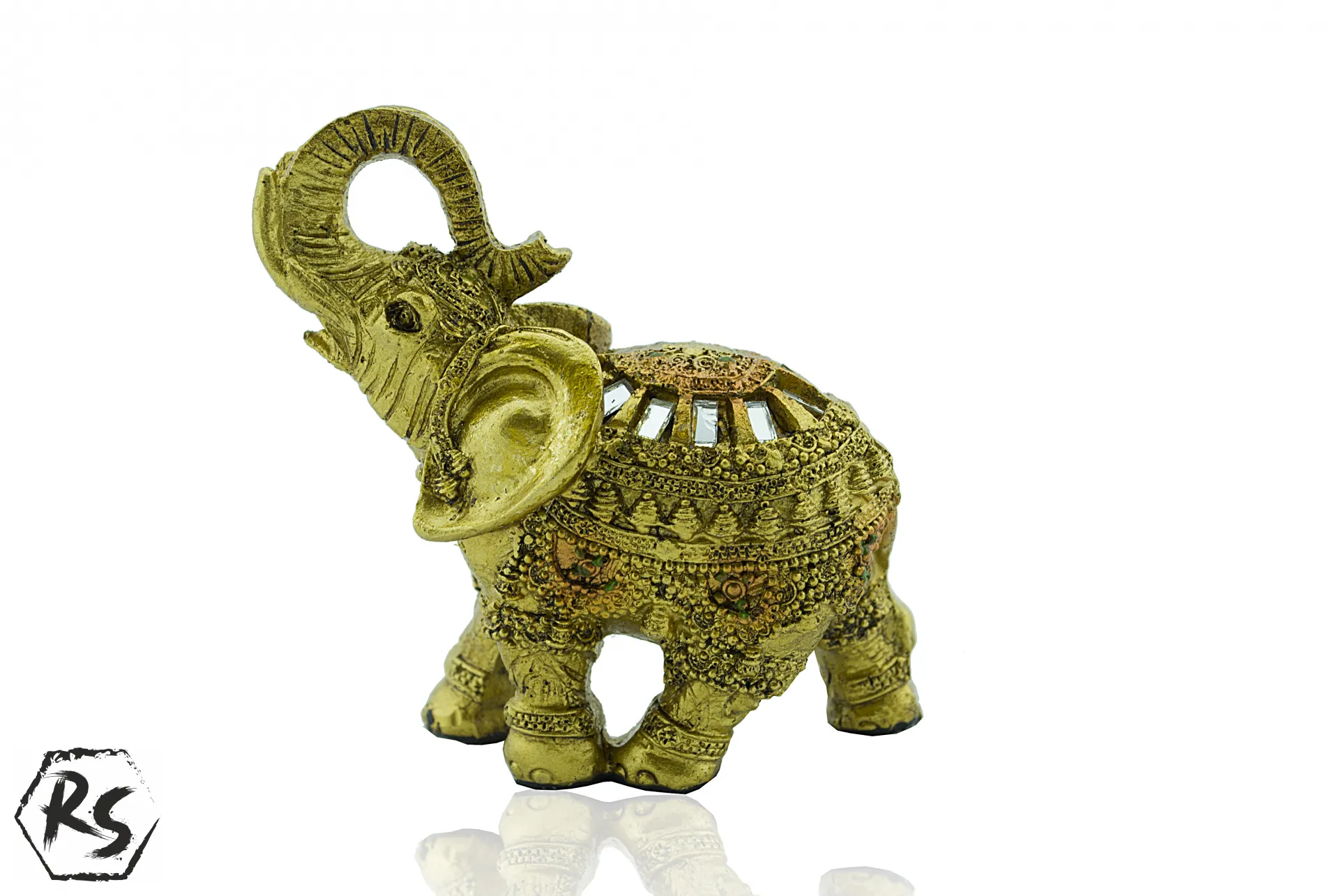Статуетка златен слон 9 см 2