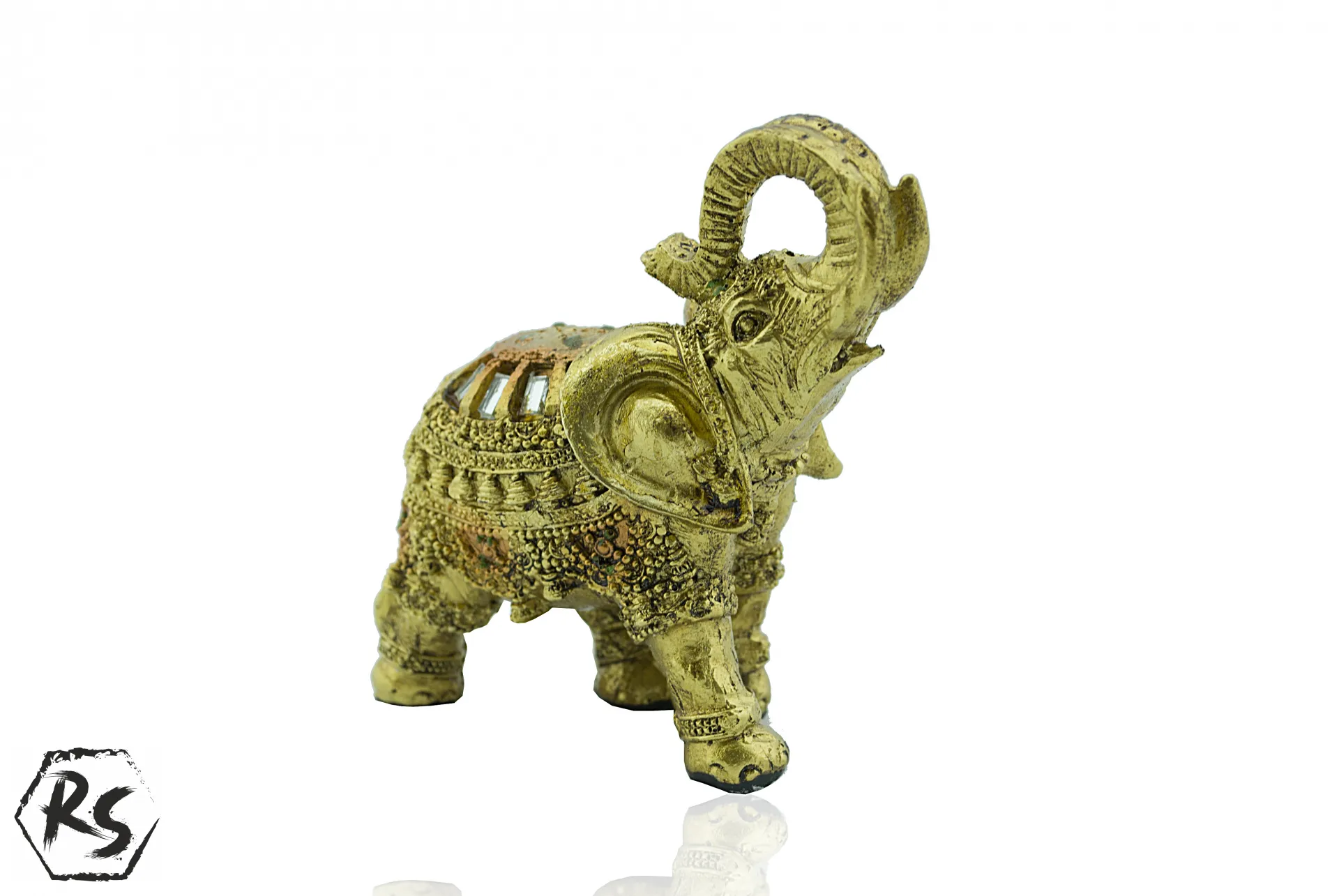 Статуетка златен слон 9 см 3