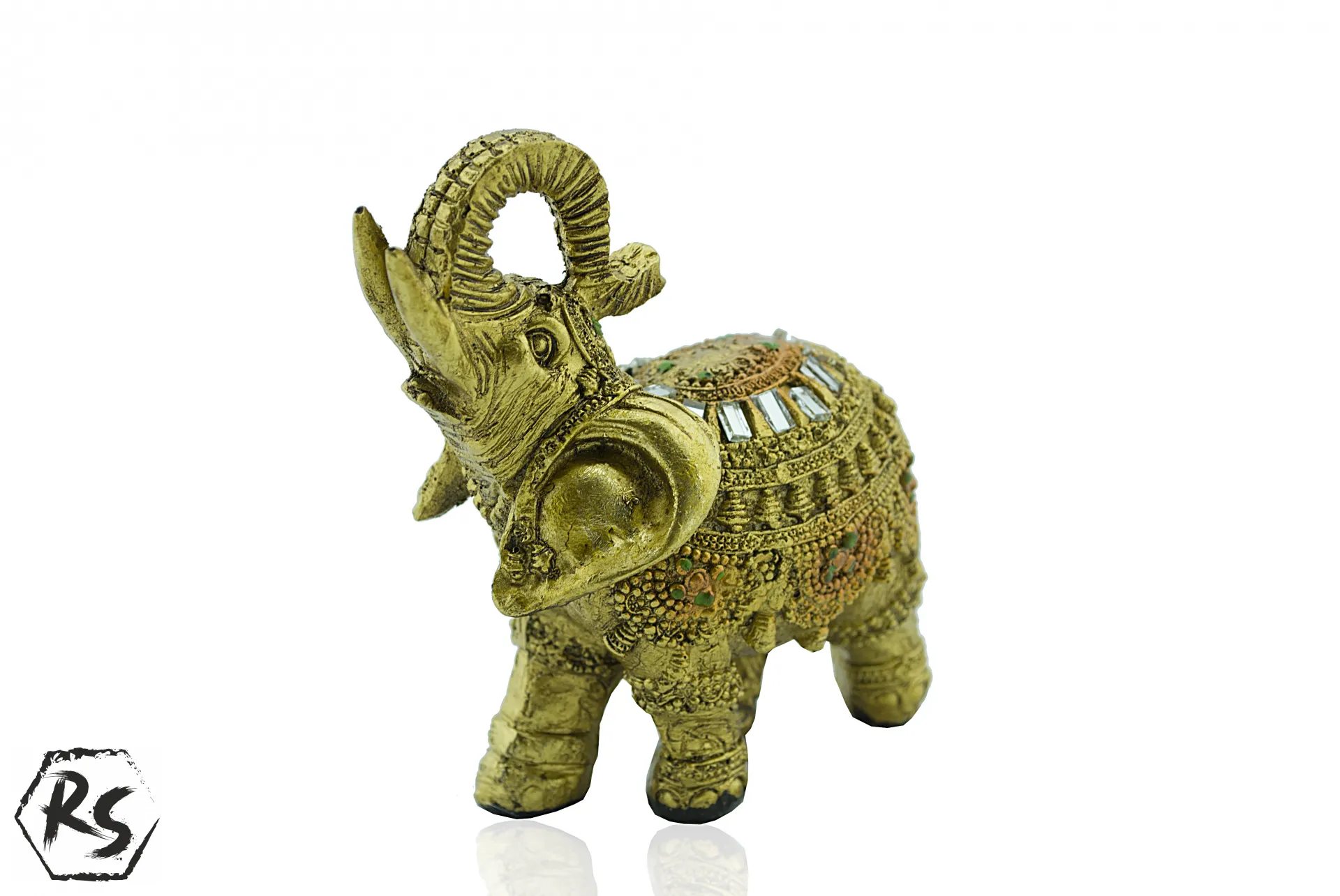 Статуетка златен слон 10 см 3