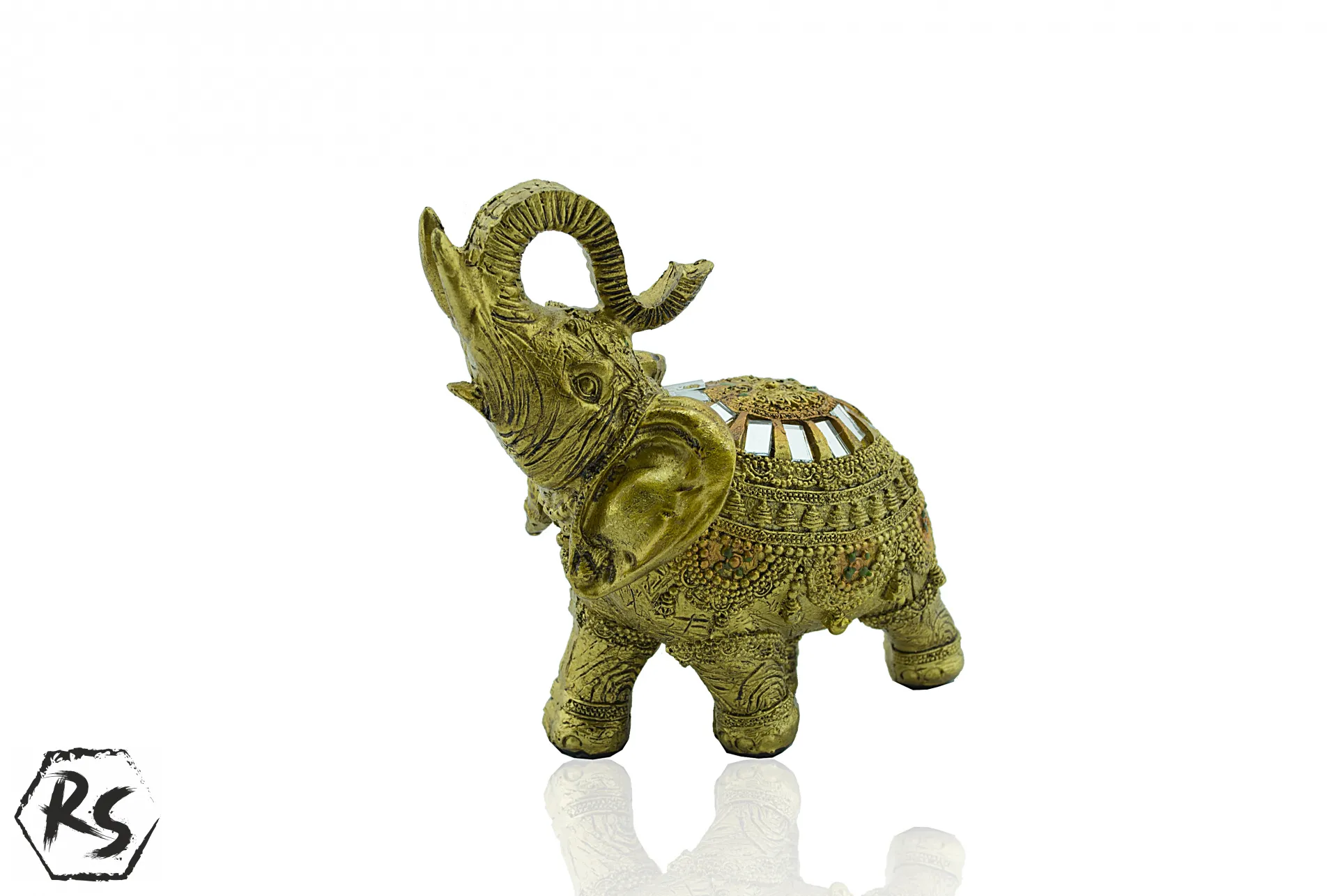 Статуетка златен слон 13 см 2