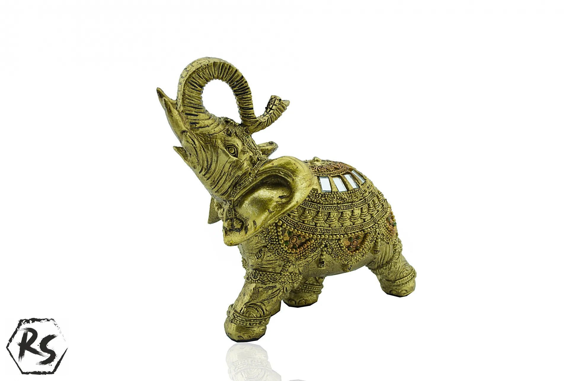 Статуетка златен слон 15 см 3
