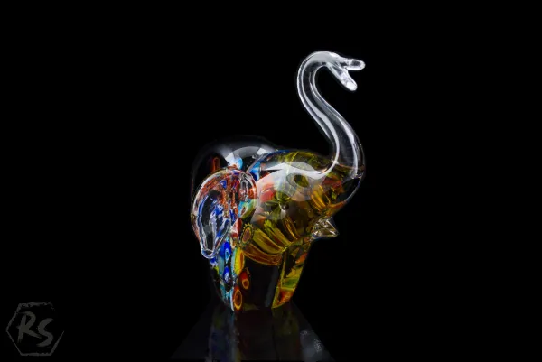 Стъклена фигура слон в стил Мурано 1