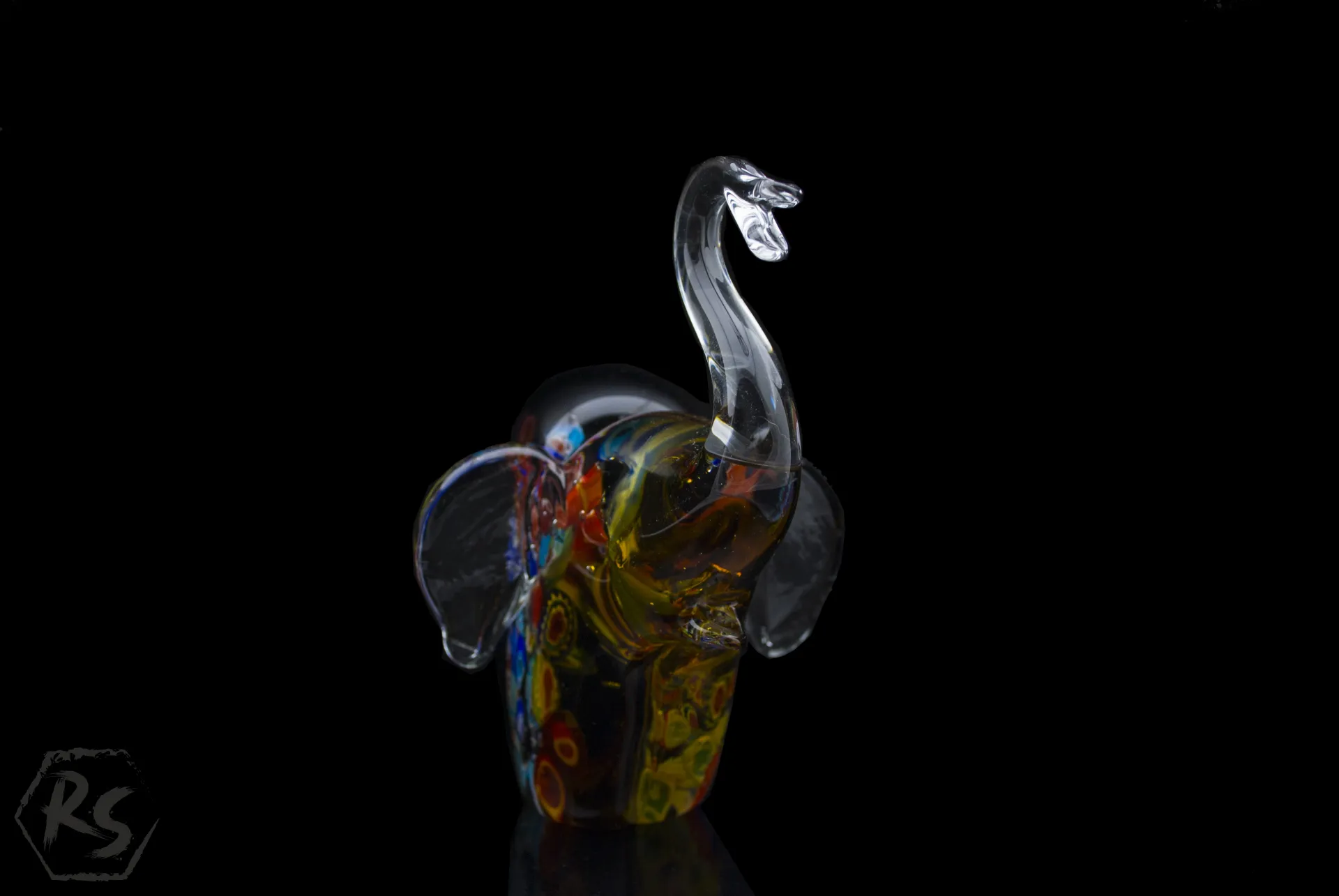 Стъклена фигура слон в стил Мурано 5