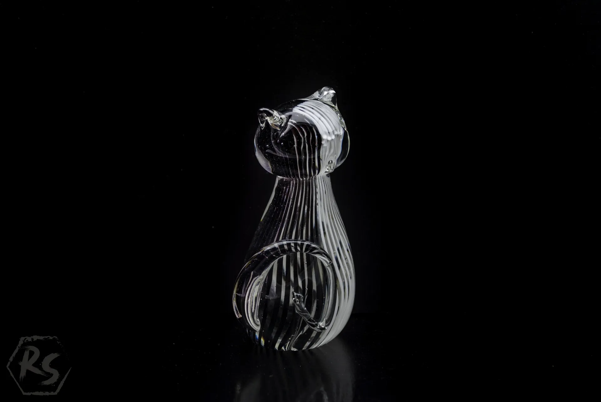 Стъклена фигура котка в стил Мурано  2
