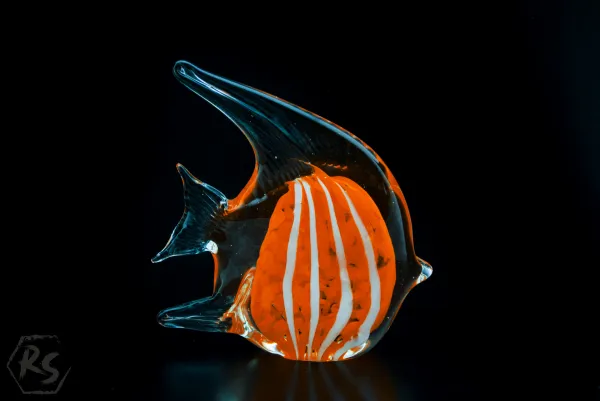 Стъклена фигура риба в стил Мурано оранжева 1