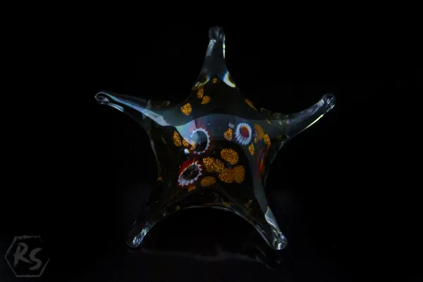 Стъклена морска звезда в стил Мурано 10 см