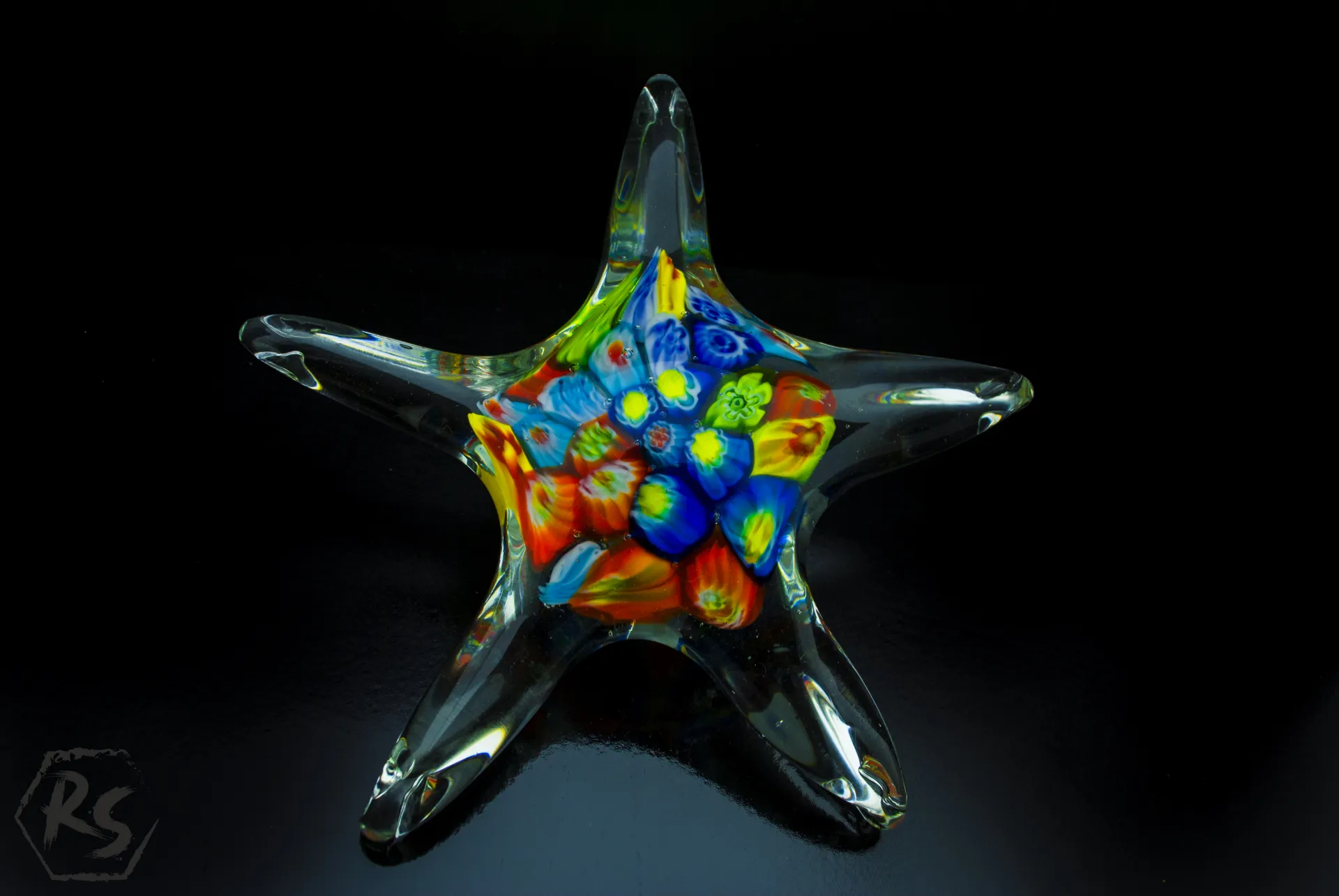 Стъклена морска звезда в стил Мурано 15 см