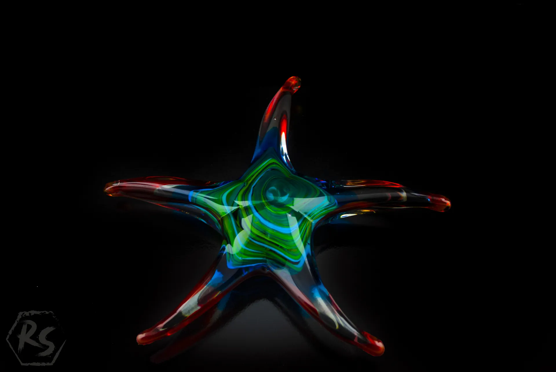 Стъклена морска звезда в стил Мурано 22 см 1
