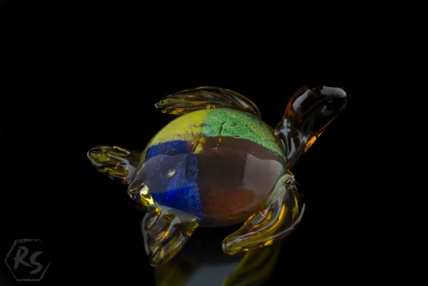Стъклена фигура костенурка в стил Мурано 18 см 1